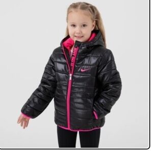 Girls 6-7 Black and Pink Nike Coat NWOT